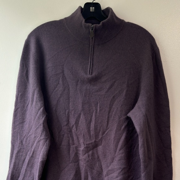 The Men’s Store Bloomingdale’s Cashmere Half Zip Sweater Size L - Picture 2 of 10